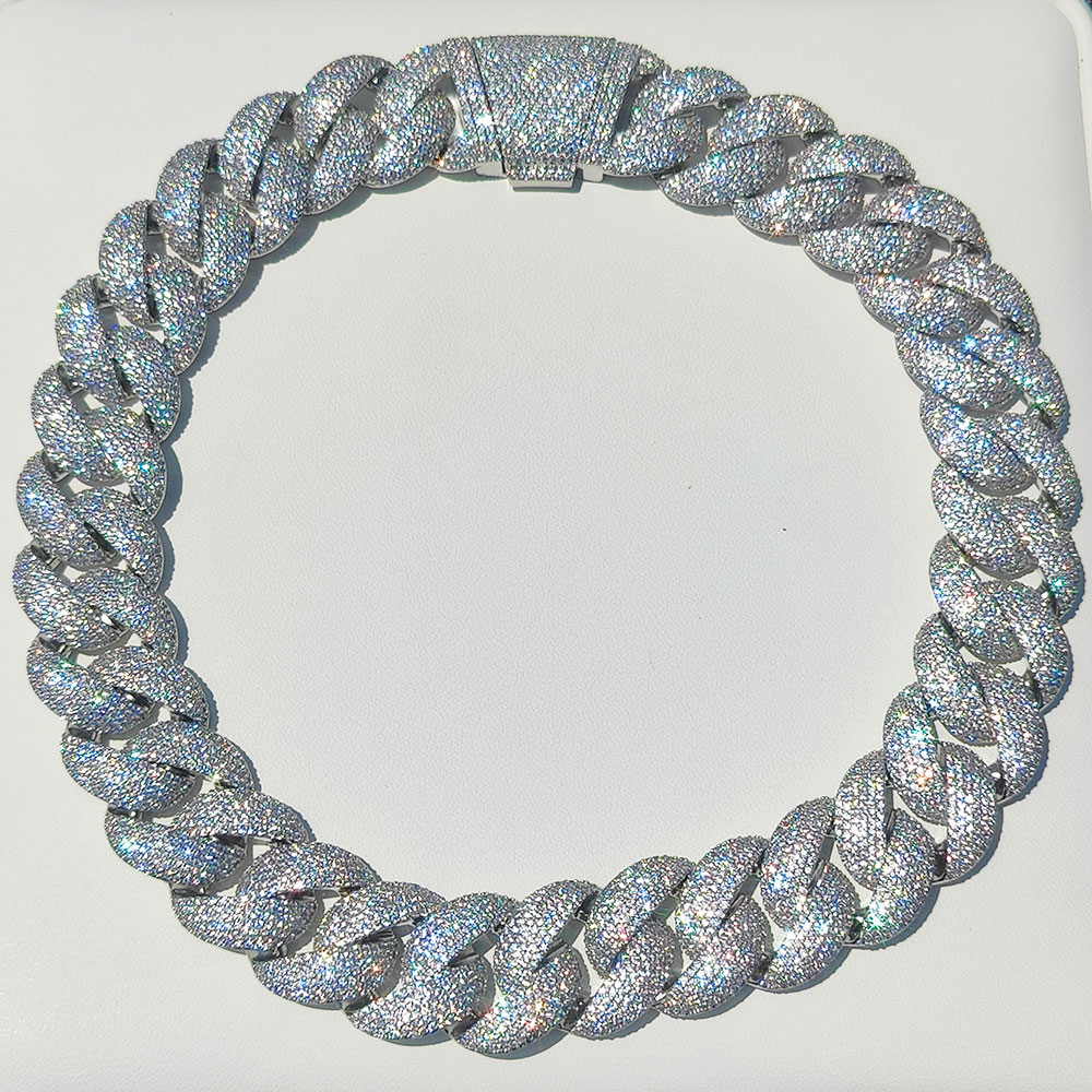 Luxury 24MM 6 Rows Cluster 5A  - Cuban Link Chain 12Mm ulasan dan harga
