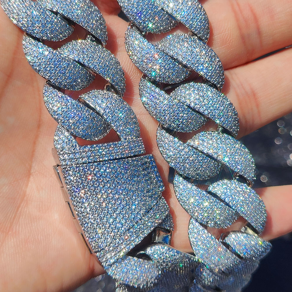 Luxury 24MM 6 Rows Cluster 5A  - Cuban Link Chain 12Mm ulasan dan harga