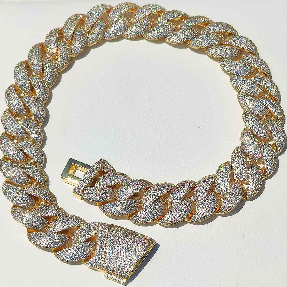 Luxury 24MM 6 Rows Cluster 5A  - Cuban Link Chain 12Mm ulasan dan harga