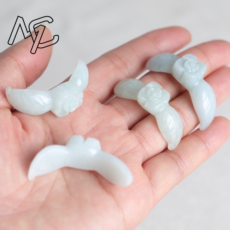 2PC Natural White Jadeite Jade - Earrings ulasan dan harga