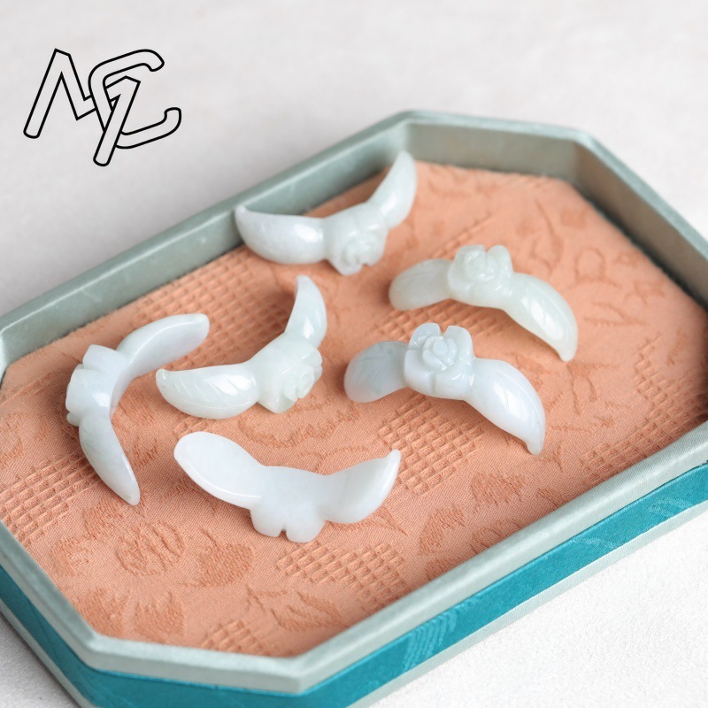 2PC Natural White Jadeite Jade - Earrings ulasan dan harga