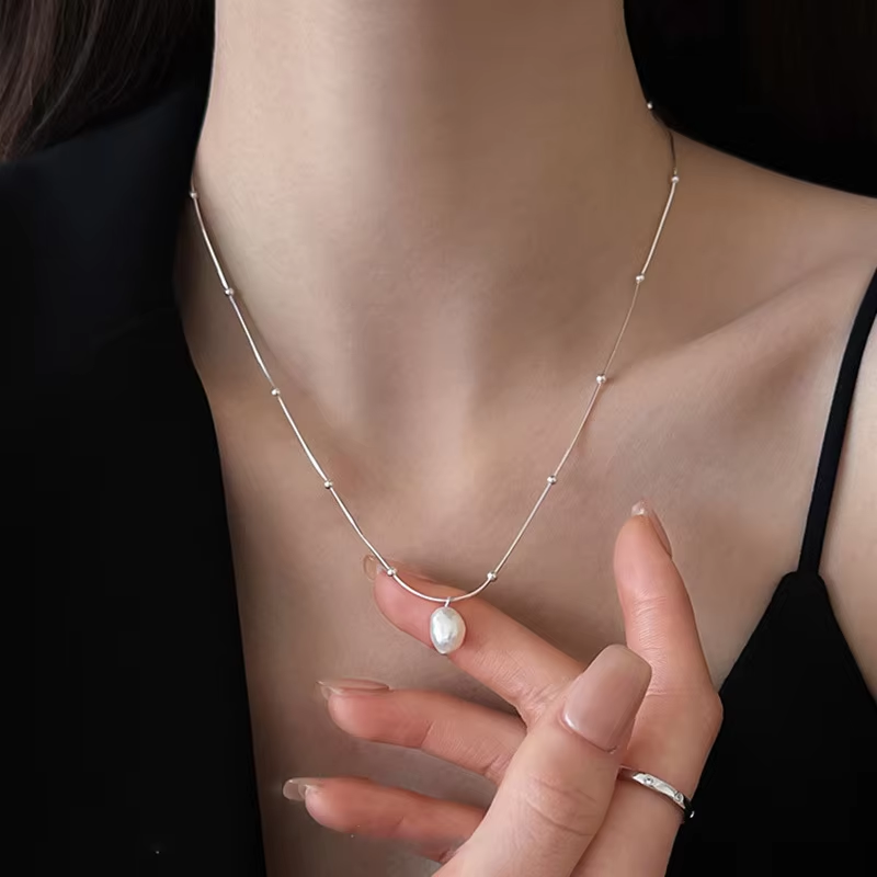 Freshwater Pearl Pendant Neckl - Pearl Choker Necklace Vintage ulasan dan harga
