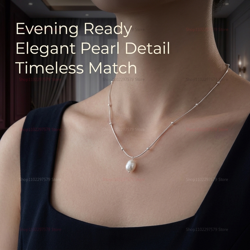 Freshwater Pearl Pendant Neckl - Pearl Choker Necklace Vintage ulasan dan harga