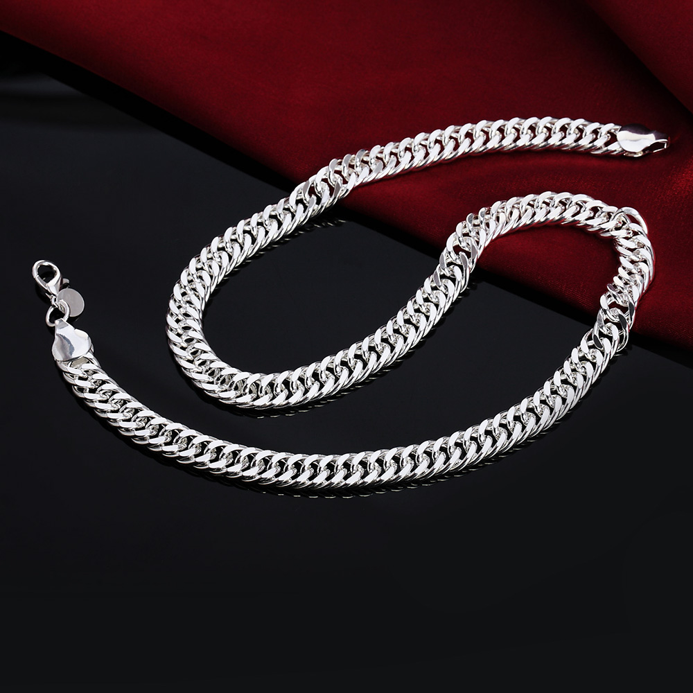 New 925 Sterling Silver 20/22/ - Cuban Link Chain 12Mm ulasan dan harga