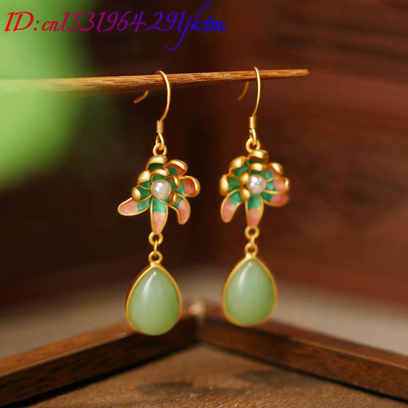 Green Natural Jade Water Drop  - Earrings ulasan dan harga