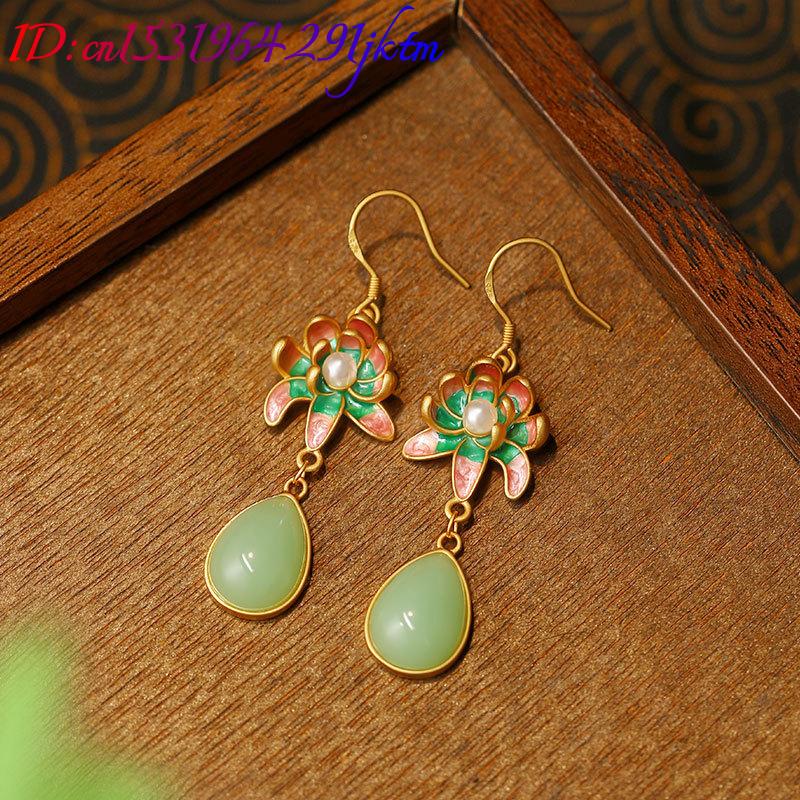 Green Natural Jade Water Drop  - Earrings ulasan dan harga