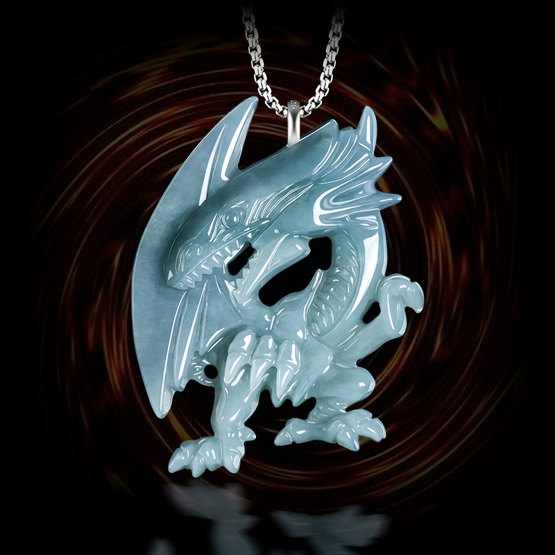 Blue Myanmar Jadeite Dragon Pe - Necklaces ulasan dan harga