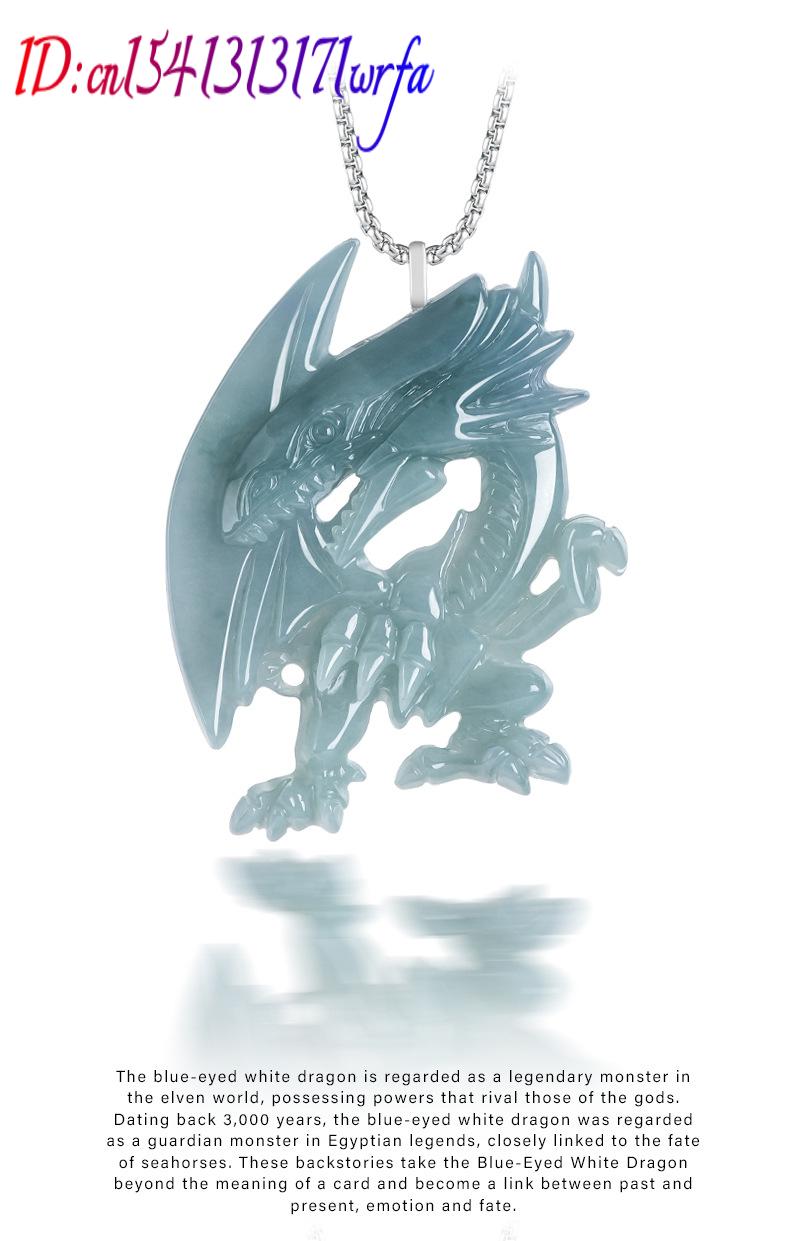 Blue Myanmar Jadeite Dragon Pe - Necklaces ulasan dan harga