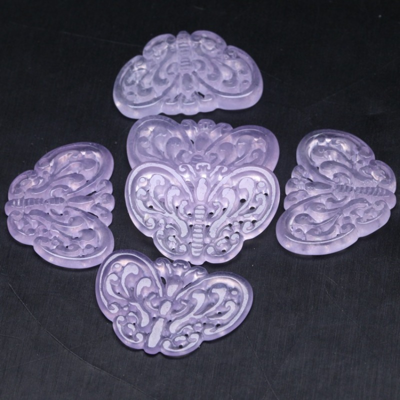 2pc Natural Purple Jade Hollow - Necklaces ulasan dan harga