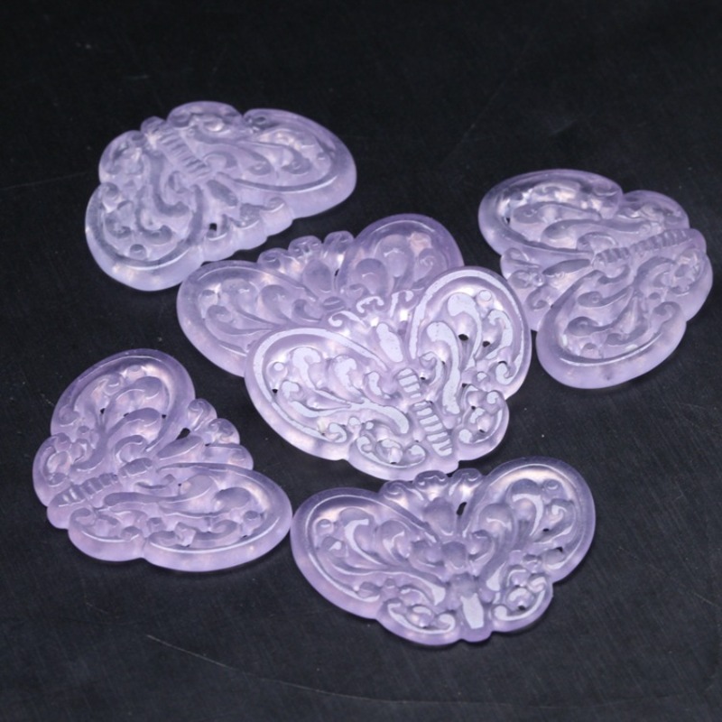 2pc Natural Purple Jade Hollow - Necklaces ulasan dan harga