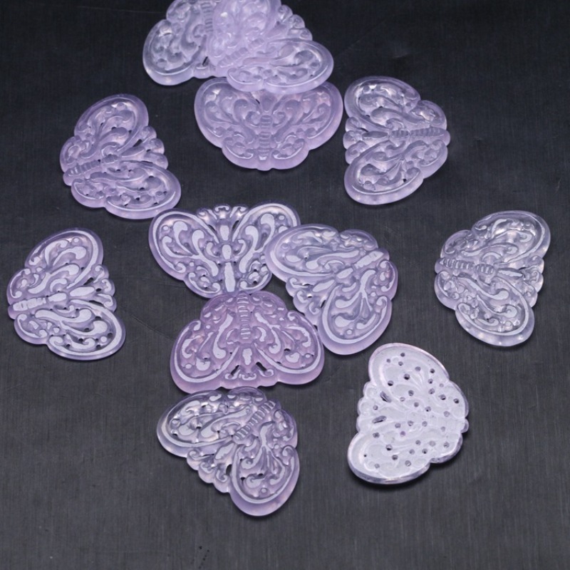 2pc Natural Purple Jade Hollow - Necklaces ulasan dan harga