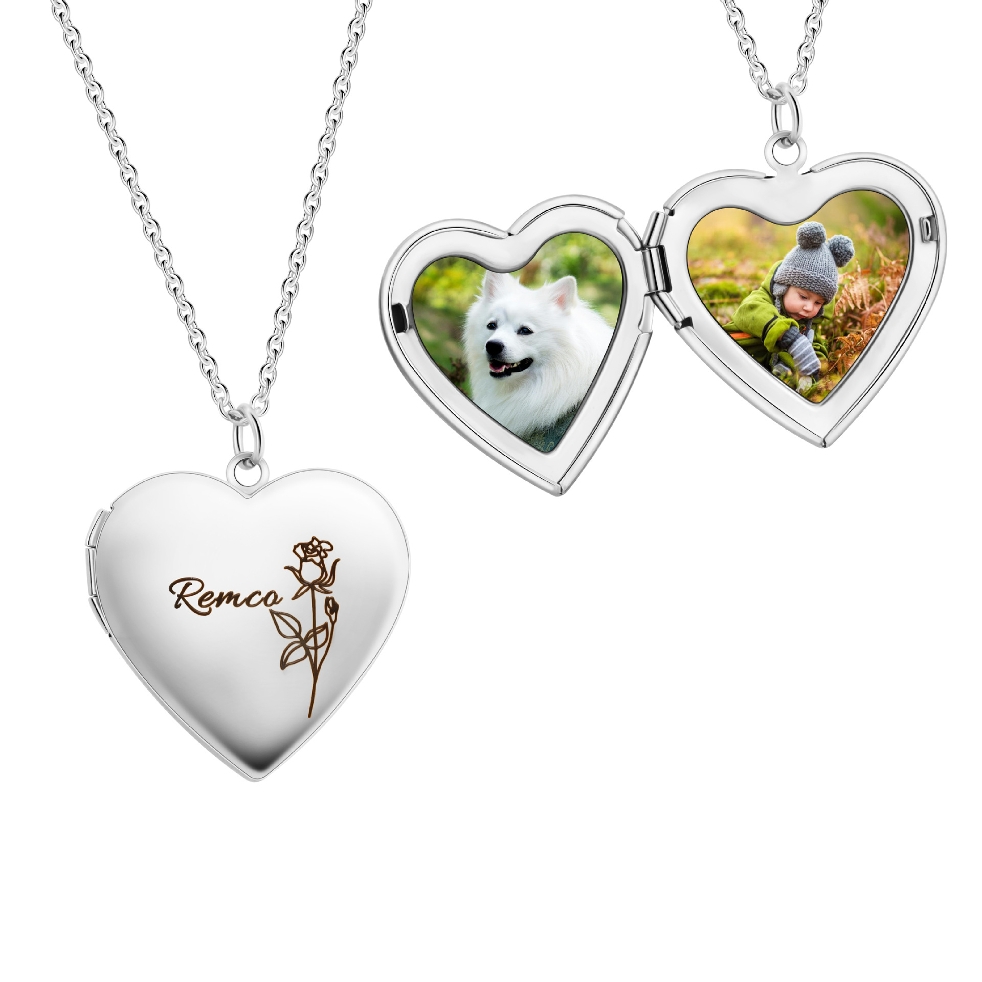 Silver Color Love Heart Photo  - Heart Locket Necklace Photo ulasan dan harga