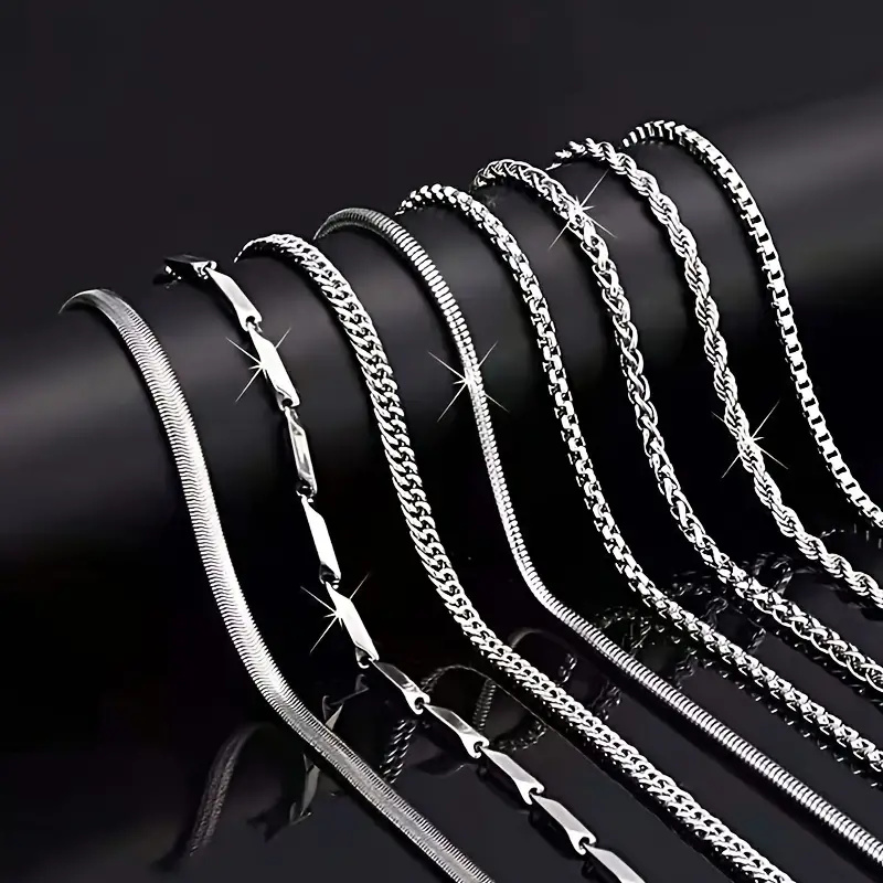 8Pieces Men Stainless Steel Ne - Cuban Link Chain 12Mm ulasan dan harga