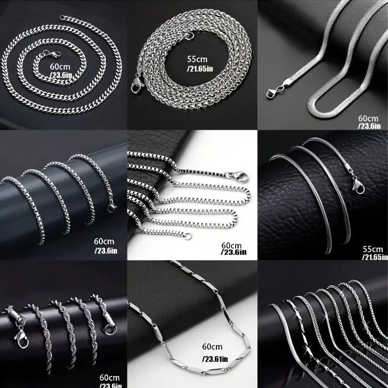 8Pieces Men Stainless Steel Ne - Cuban Link Chain 12Mm ulasan dan harga