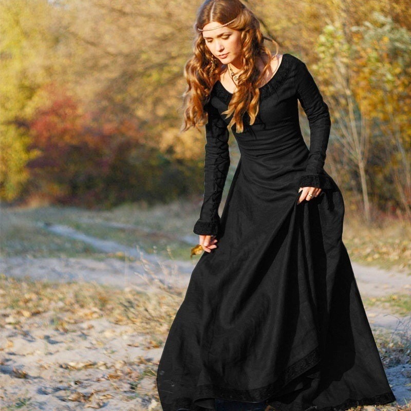 Women Medieval Long Dress V Ne - Necklaces ulasan dan harga