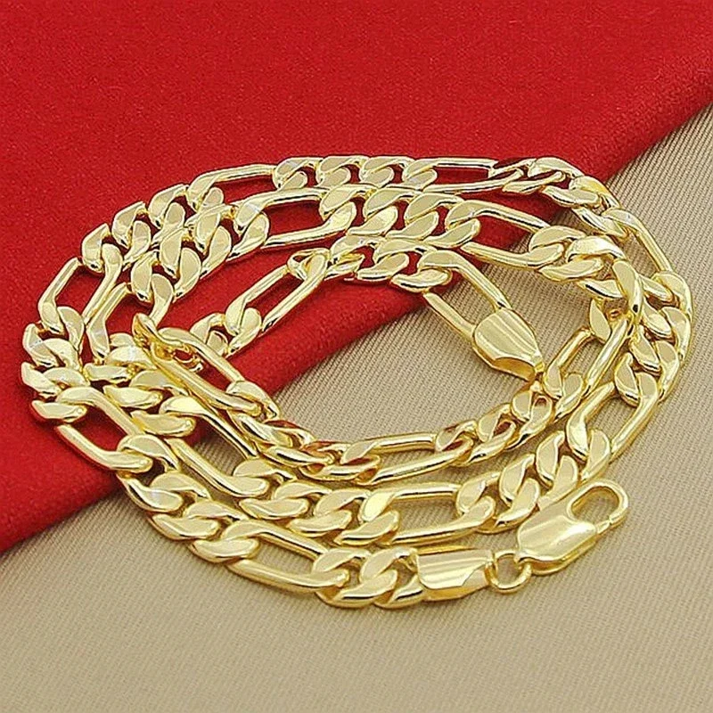 925 Sterling silver 18K gold N - 925 Sterling Silver Chain Necklace Men ulasan dan harga