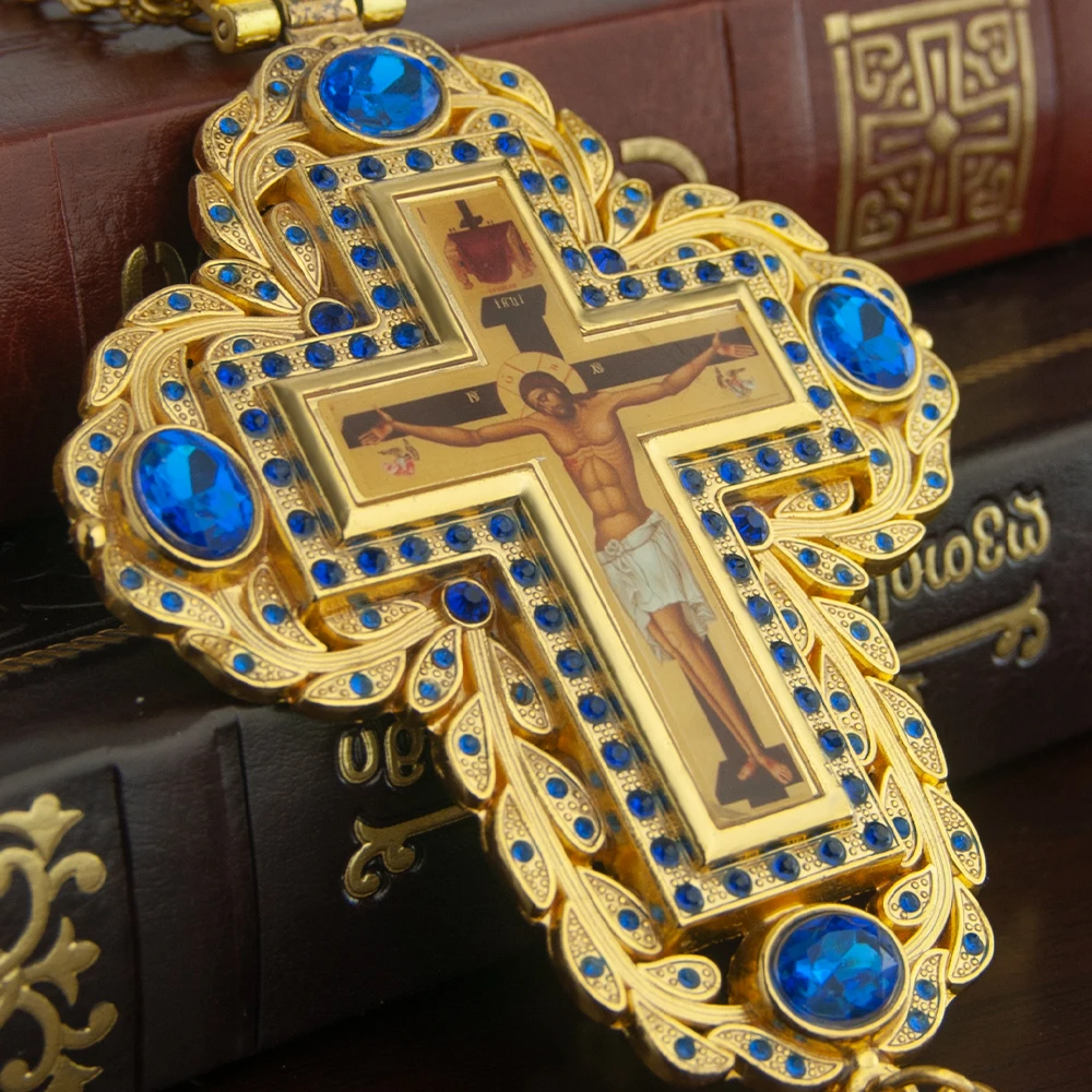 HTISOK Orthodox Bishop Pectora - Cross Pendant Necklace Gold ulasan dan harga