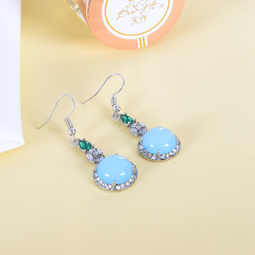 Blue Natural Jade Earrings Vin - Earrings ulasan dan harga