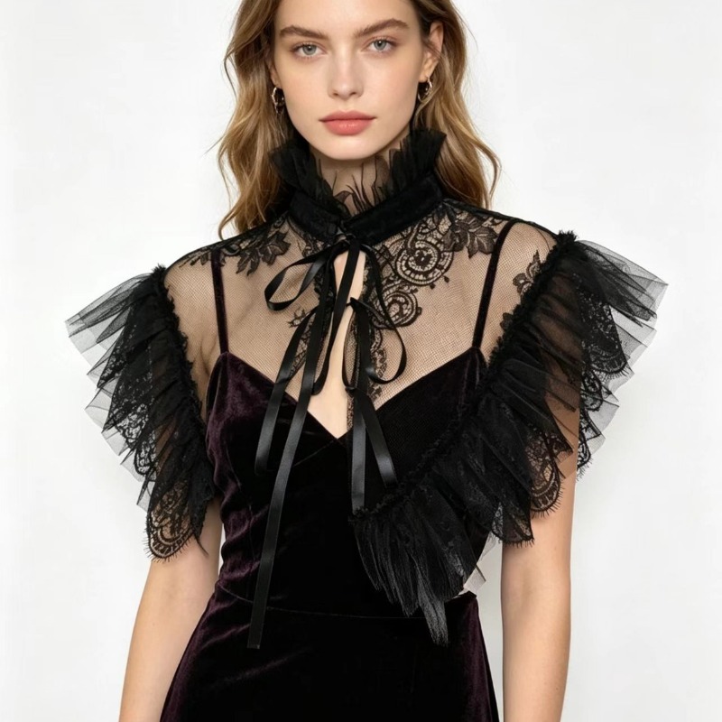 Gothic Style Lace Tulle False  - Necklaces ulasan dan harga