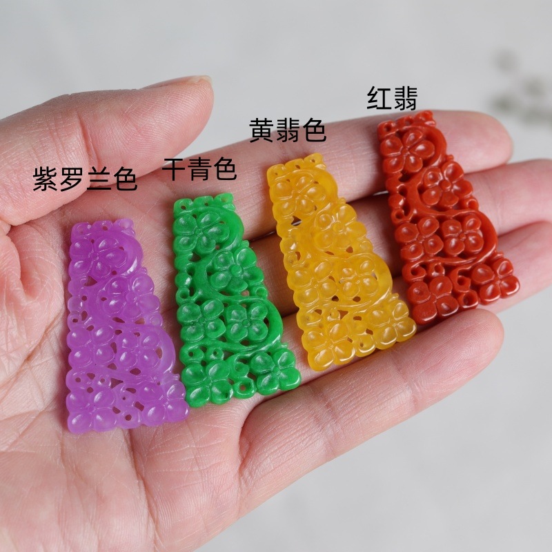 1pc Natural Jade Four Colors D - Earrings ulasan dan harga