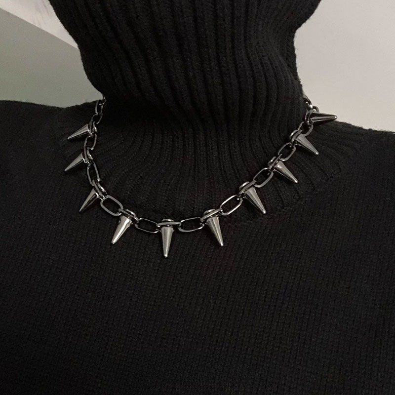 Fashion Punk Spike Chokers Nec - Goth Punk Spike Choker ulasan dan harga