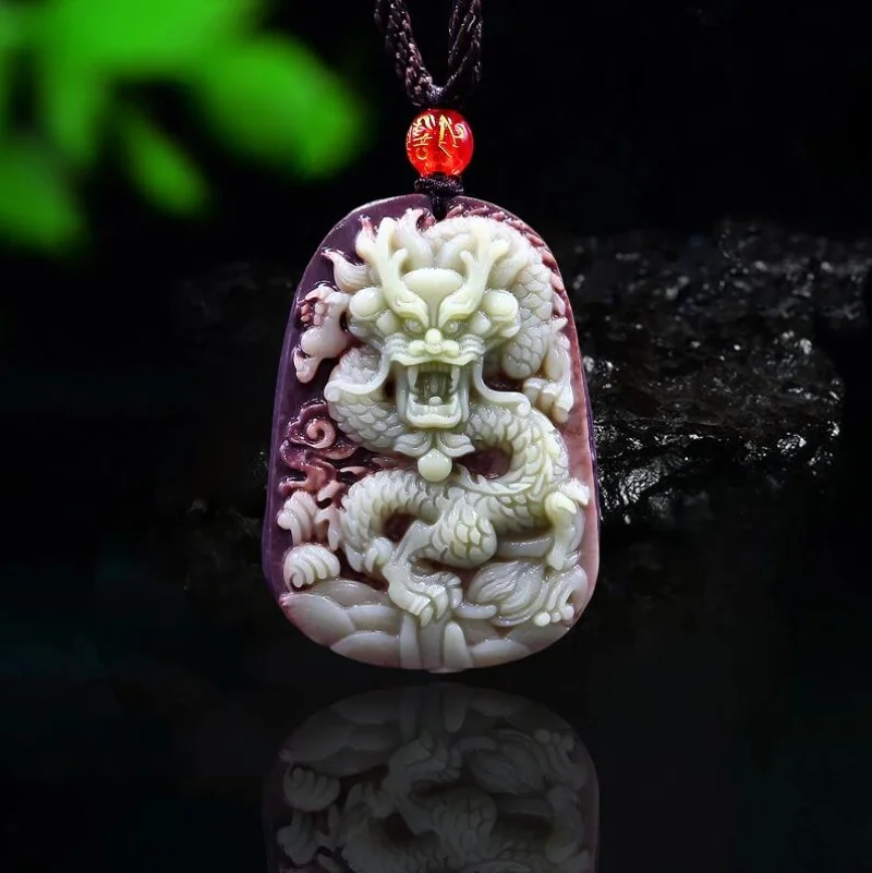 Purple Robe Jade Dragon Pendan - Necklaces ulasan dan harga