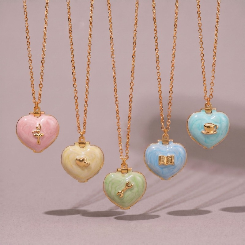 Vintage Heart Shape Photo Lock - Heart Locket Necklace Photo ulasan dan harga