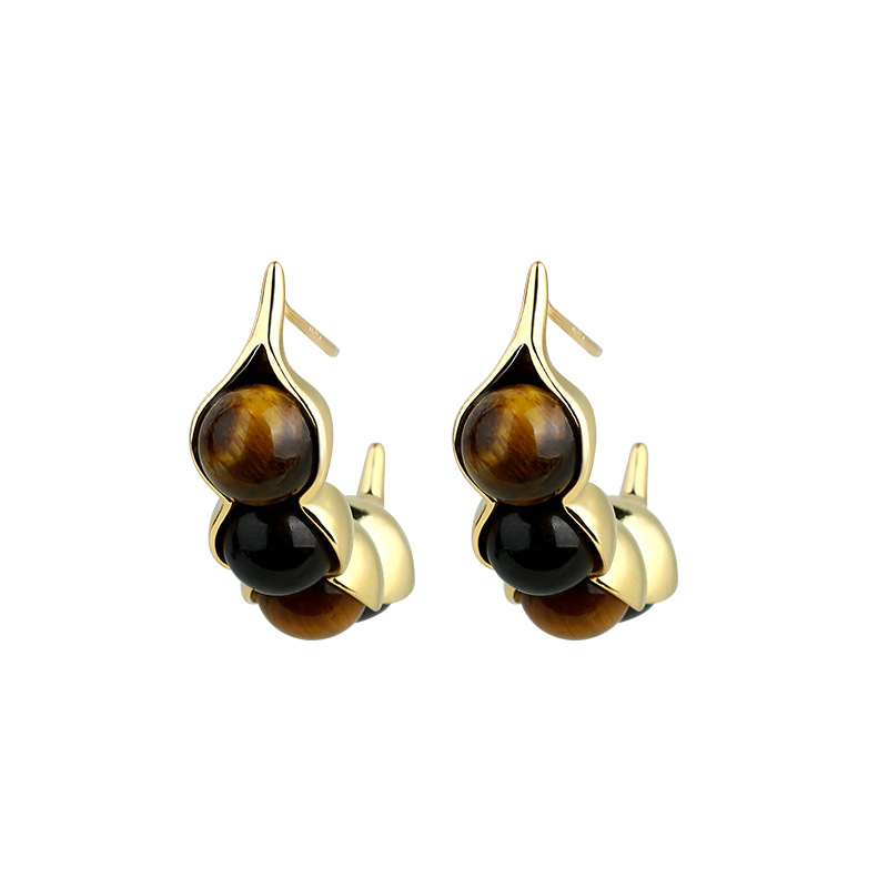 Tiger Eye Pod Earrings Gemston - Earrings ulasan dan harga