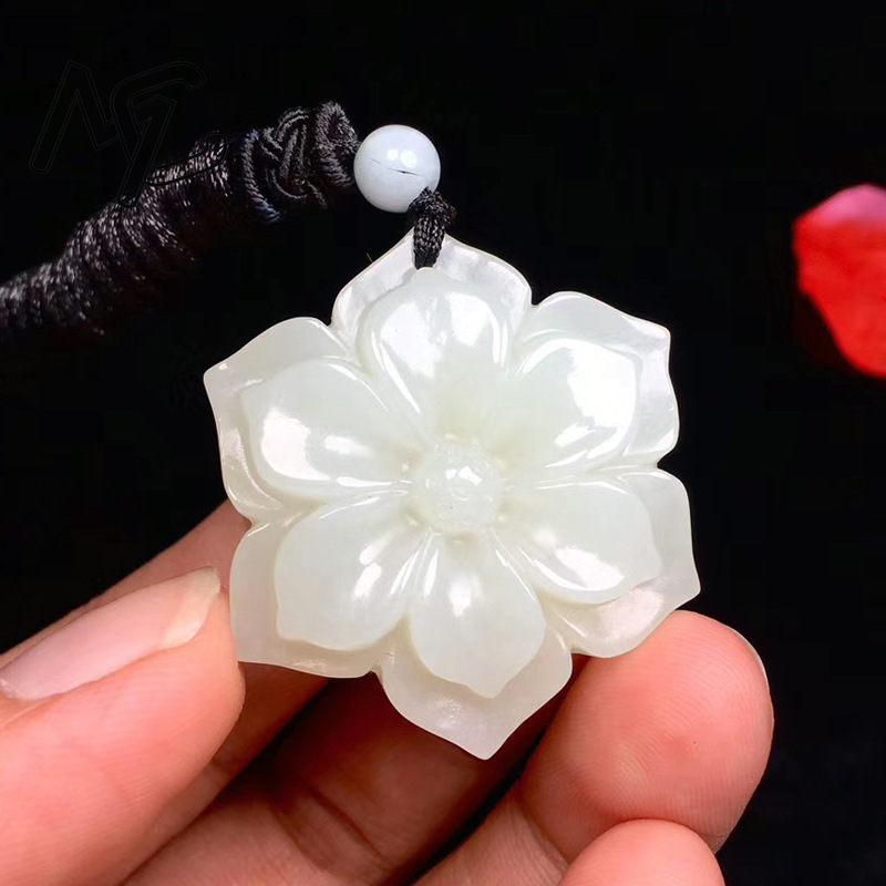 Natural Chinese White Jade Pen - Necklaces ulasan dan harga