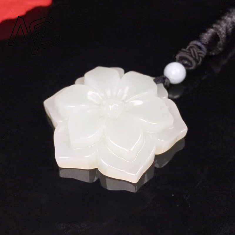 Natural Chinese White Jade Pen - Necklaces ulasan dan harga