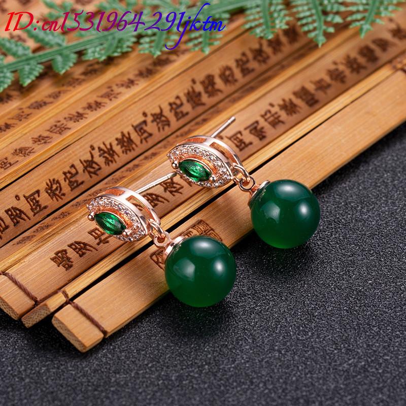 Natural Jade Bead Earrings Fas - Earrings ulasan dan harga