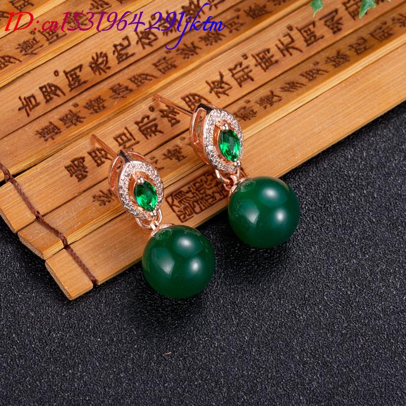 Natural Jade Bead Earrings Fas - Earrings ulasan dan harga